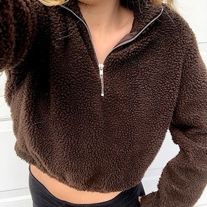 ✨Cry Baby Clothing Quarter Zip Teddy Bear Jacket✨